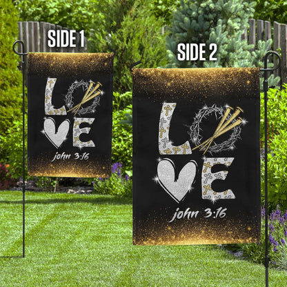Christian Garden Flags, Love, John 316 Flag, Christian House Flags, Christian Cross Flag, Faith Flag, easychoo.com