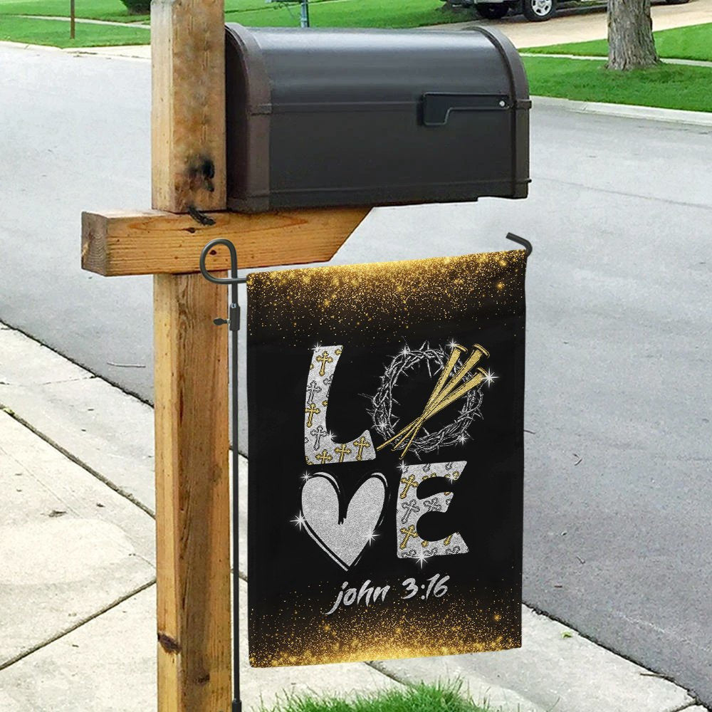 Christian Garden Flags, Love, John 316 Flag, Christian House Flags, Christian Cross Flag, Faith Flag, easychoo.com