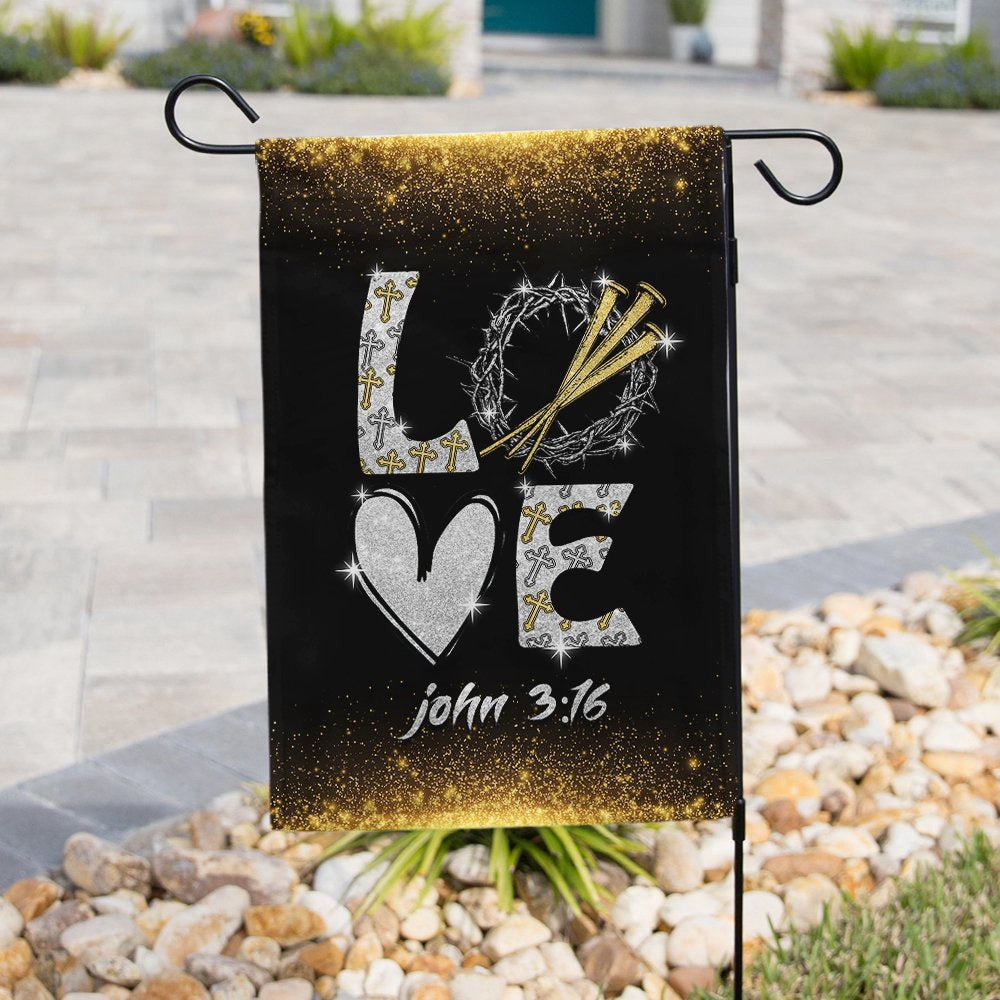 Christian Garden Flags, Love, John 316 Flag, Christian House Flags, Christian Cross Flag, Faith Flag, easychoo.com