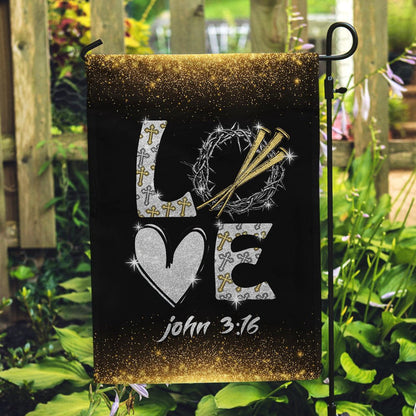 Christian Garden Flags, Love, John 316 Flag, Christian House Flags, Christian Cross Flag, Faith Flag, easychoo.com
