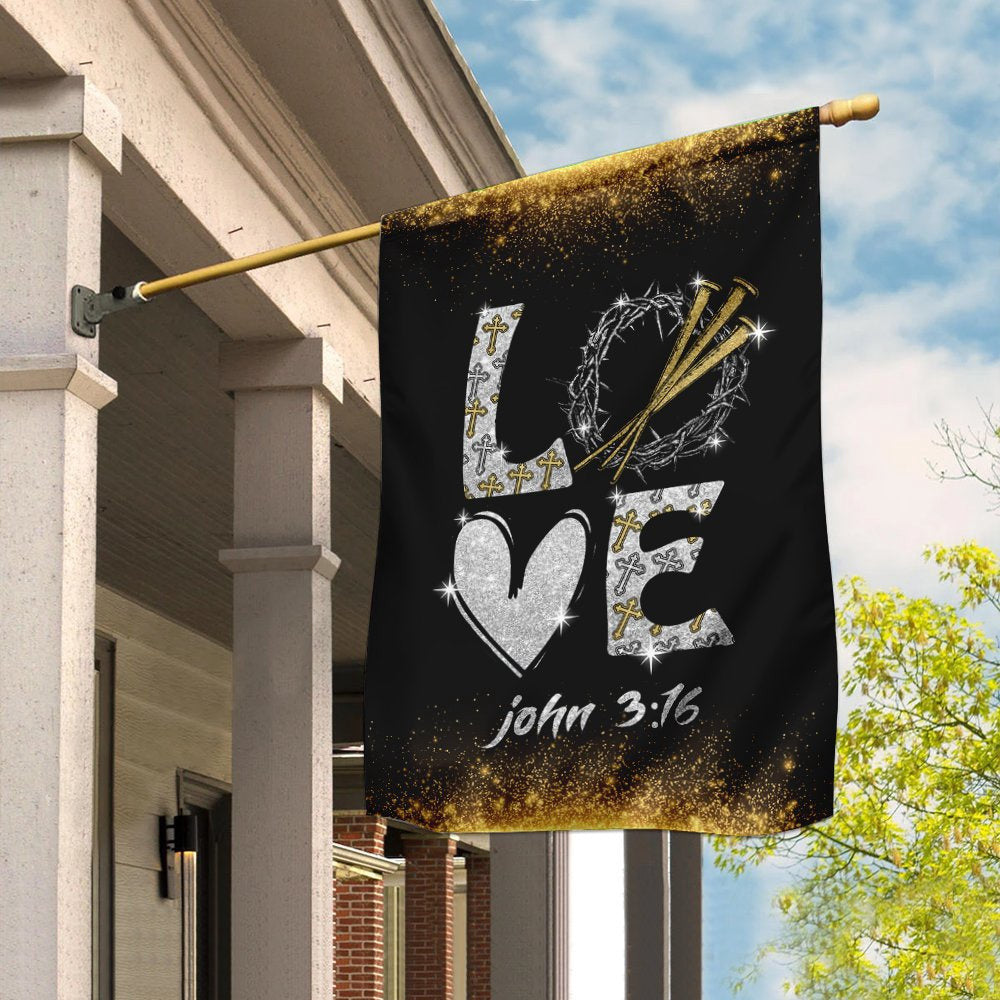 Christian Garden Flags, Love, John 316 Flag, Christian House Flags, Christian Cross Flag, Faith Flag, easychoo.com