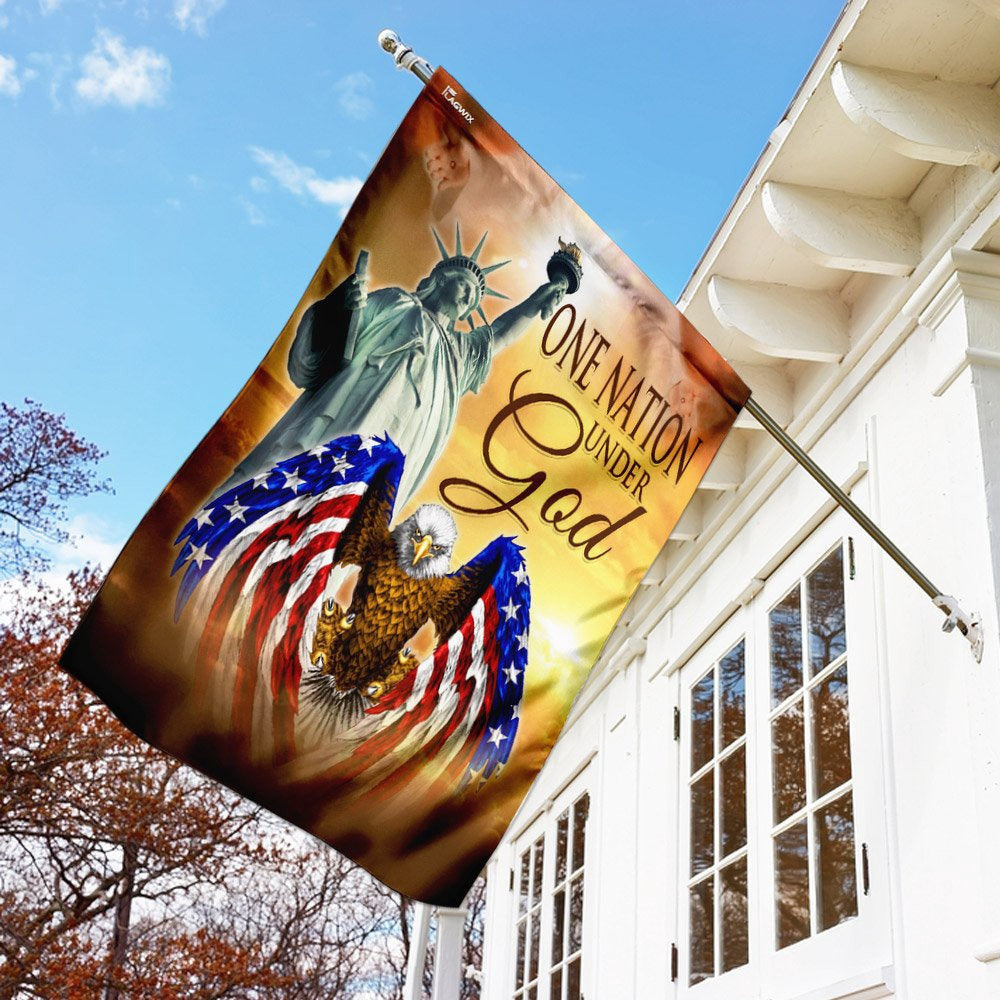 Christian Garden Flags, One Nation Under God Eagle American Flag, Christian House Flags, Christian Cross Flag, Faith Flag, easychoo.com