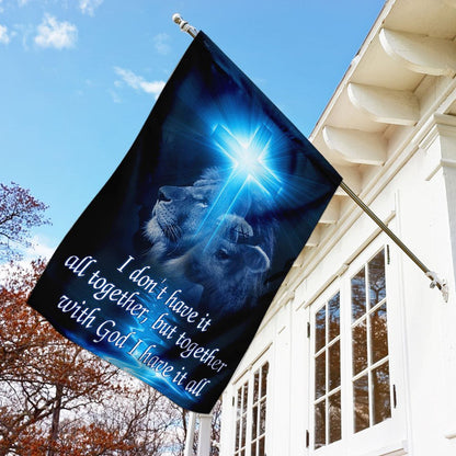 Christian Garden Flags, Together With God I Have It All Flag, Christian House Flags, Christian Cross Flag, Faith Flag, easychoo.com