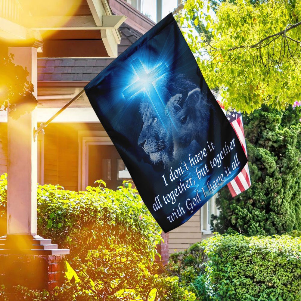 Christian Garden Flags, Together With God I Have It All Flag, Christian House Flags, Christian Cross Flag, Faith Flag, easychoo.com