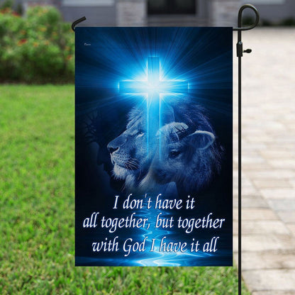 Christian Garden Flags, Together With God I Have It All Flag, Christian House Flags, Christian Cross Flag, Faith Flag, easychoo.com