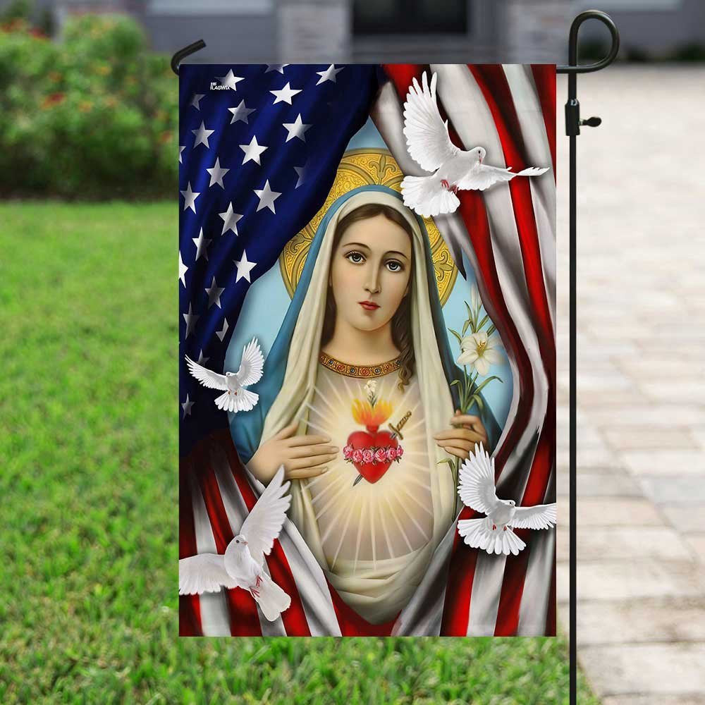 Christian Garden Flags, Mama Mary American Flag, Christian House Flags, Christian Cross Flag, Faith Flag, easychoo.com