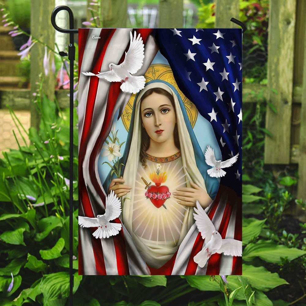 Christian Garden Flags, Mama Mary American Flag, Christian House Flags, Christian Cross Flag, Faith Flag, easychoo.com
