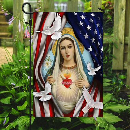 Christian Garden Flags, Mama Mary American Flag, Christian House Flags, Christian Cross Flag, Faith Flag, easychoo.com