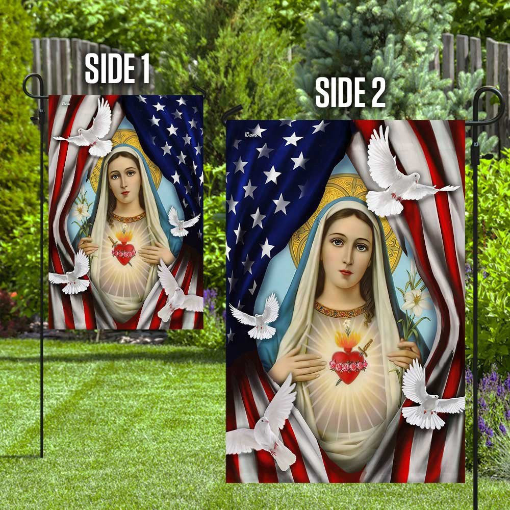 Christian Garden Flags, Mama Mary American Flag, Christian House Flags, Christian Cross Flag, Faith Flag, easychoo.com