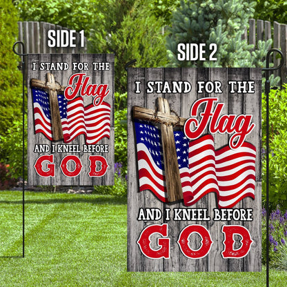 Christian Garden Flags, Stand For The Flag Kneel Before God Christian American Flag, Christian House Flags, Christian Cross Flag, Faith Flag, easychoo.com