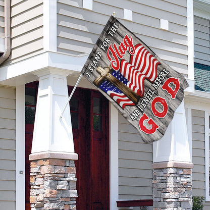 Christian Garden Flags, Stand For The Flag Kneel Before God Christian American Flag, Christian House Flags, Christian Cross Flag, Faith Flag, easychoo.com