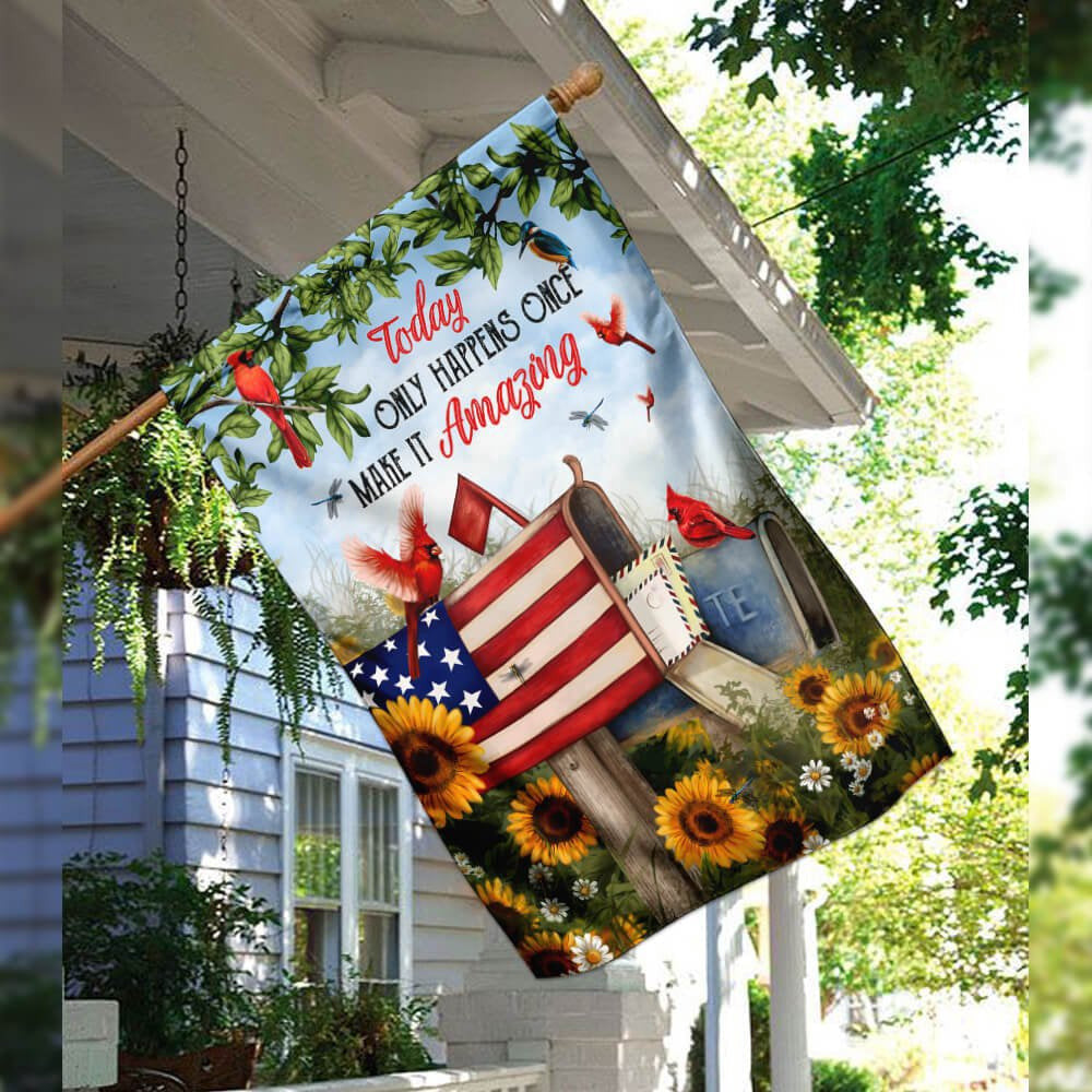 Christian Garden Flags, Today Only Happens Once Make It Amazing Flag, Christian House Flags, Christian Cross Flag, Faith Flag, easychoo.com