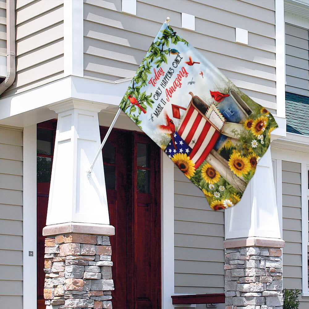 Christian Garden Flags, Today Only Happens Once Make It Amazing Flag, Christian House Flags, Christian Cross Flag, Faith Flag, easychoo.com