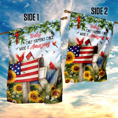 Christian Garden Flags, Today Only Happens Once Make It Amazing Flag, Christian House Flags, Christian Cross Flag, Faith Flag, easychoo.com