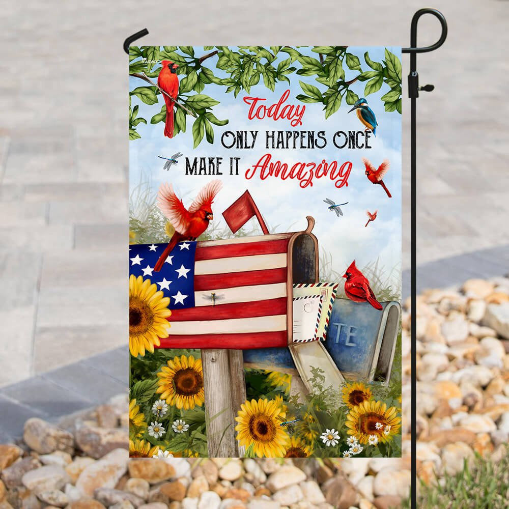 Christian Garden Flags, Today Only Happens Once Make It Amazing Flag, Christian House Flags, Christian Cross Flag, Faith Flag, easychoo.com