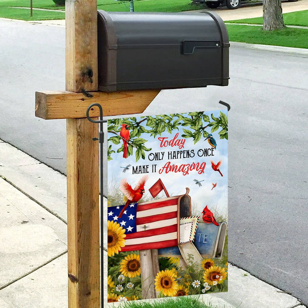 Christian Garden Flags, Today Only Happens Once Make It Amazing Flag, Christian House Flags, Christian Cross Flag, Faith Flag, easychoo.com