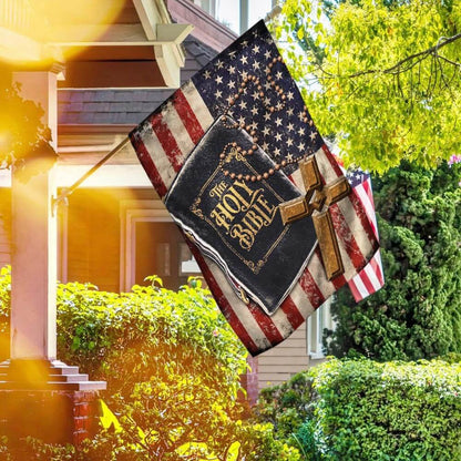 Christian Garden Flags, The Holy Bible American Flag, Christian House Flags, Christian Cross Flag, Faith Flag, easychoo.com