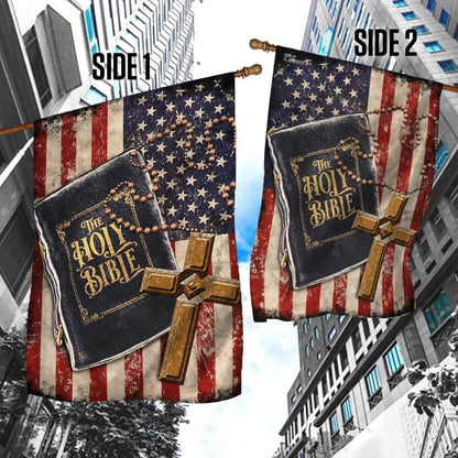 Christian Garden Flags, The Holy Bible American Flag, Christian House Flags, Christian Cross Flag, Faith Flag, easychoo.com