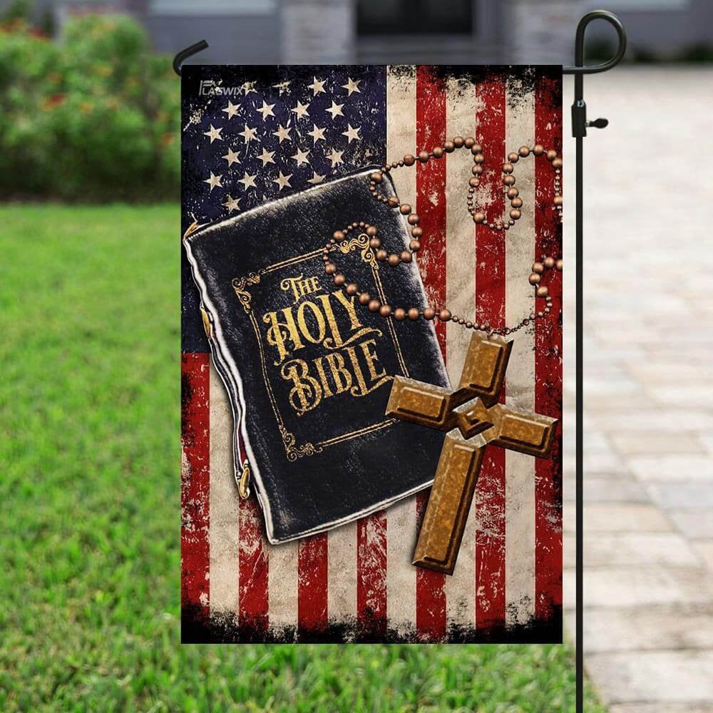 Christian Garden Flags, The Holy Bible American Flag, Christian House Flags, Christian Cross Flag, Faith Flag, easychoo.com