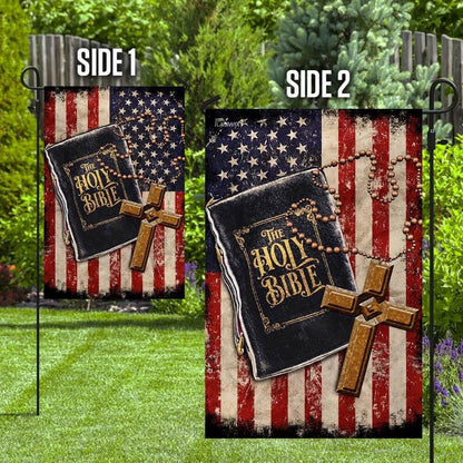 Christian Garden Flags, The Holy Bible American Flag, Christian House Flags, Christian Cross Flag, Faith Flag, easychoo.com