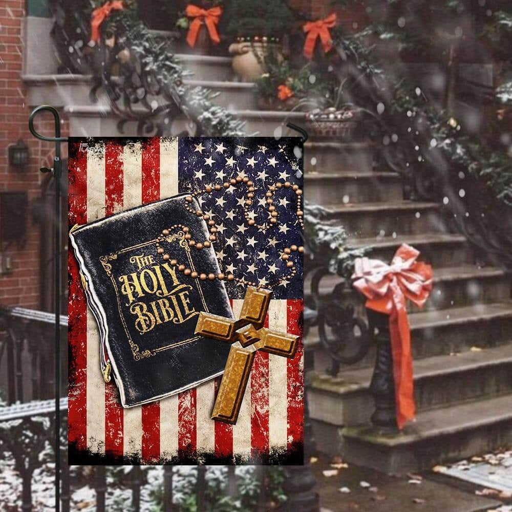 Christian Garden Flags, The Holy Bible American Flag, Christian House Flags, Christian Cross Flag, Faith Flag, easychoo.com