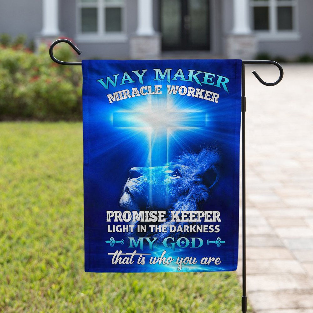 Christian Garden Flags, Way Maker Miracle Worker Jesus Christ Flag, Christian House Flags, Christian Cross Flag, Faith Flag, easychoo.com