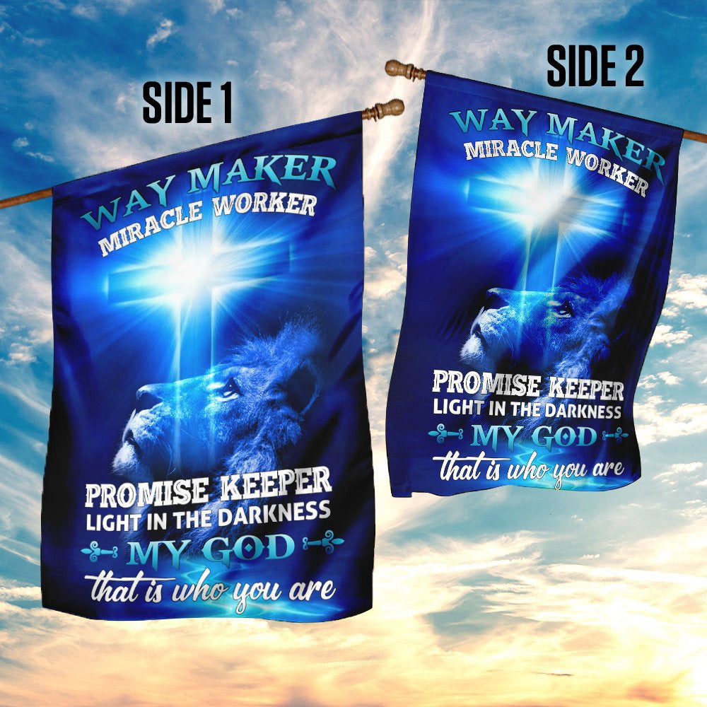 Christian Garden Flags, Way Maker Miracle Worker Jesus Christ Flag, Christian House Flags, Christian Cross Flag, Faith Flag, easychoo.com