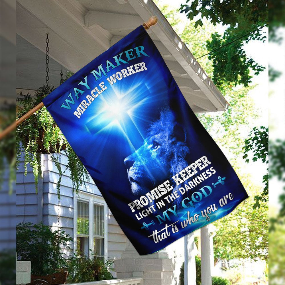 Christian Garden Flags, Way Maker Miracle Worker Jesus Christ Flag, Christian House Flags, Christian Cross Flag, Faith Flag, easychoo.com