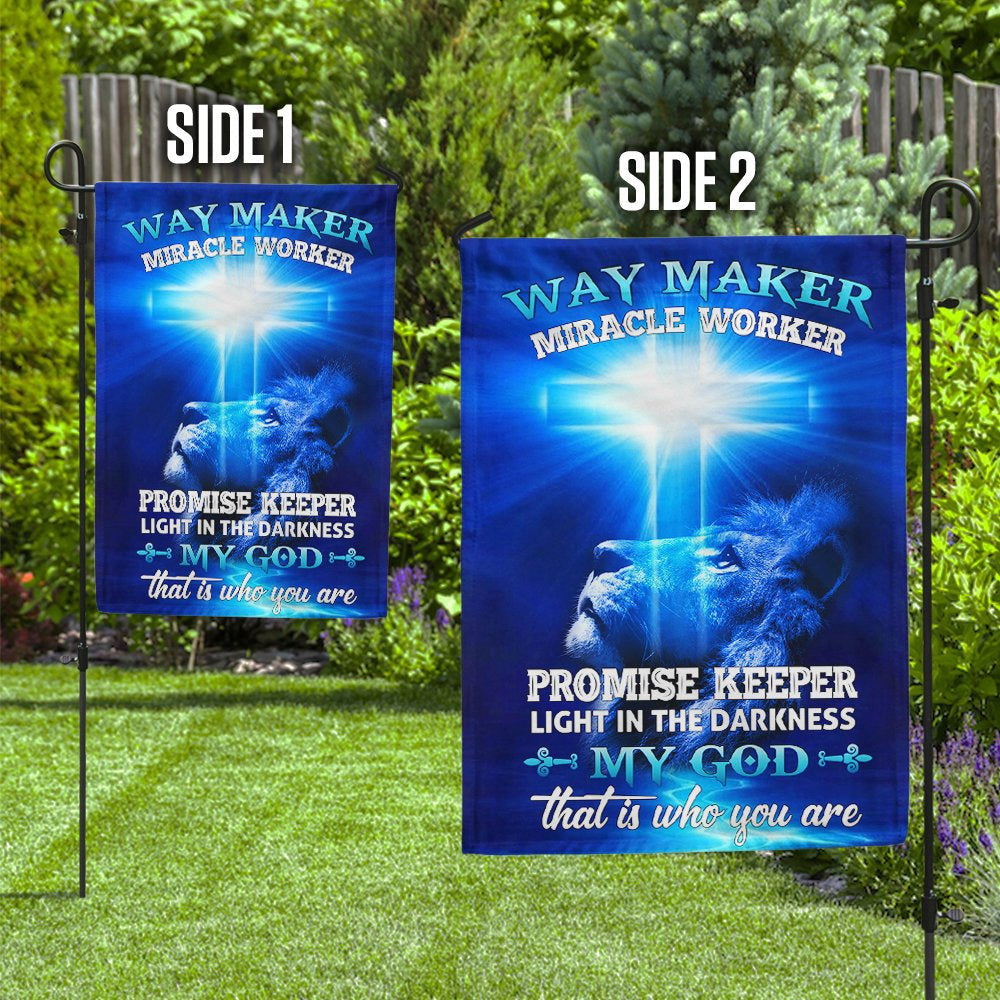 Christian Garden Flags, Way Maker Miracle Worker Jesus Christ Flag, Christian House Flags, Christian Cross Flag, Faith Flag, easychoo.com
