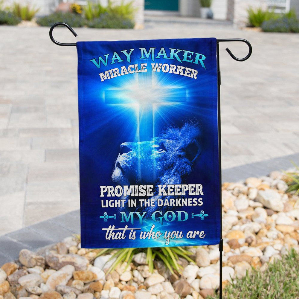 Christian Garden Flags, Way Maker Miracle Worker Jesus Christ Flag, Christian House Flags, Christian Cross Flag, Faith Flag, easychoo.com
