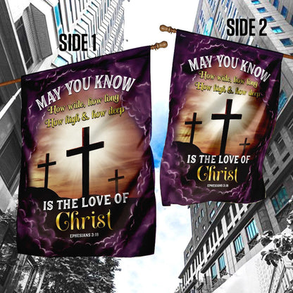Christian Garden Flags, May You Know How Deep Is The Love Of Christ Flag, Christian House Flags, Christian Cross Flag, Faith Flag, easychoo.com