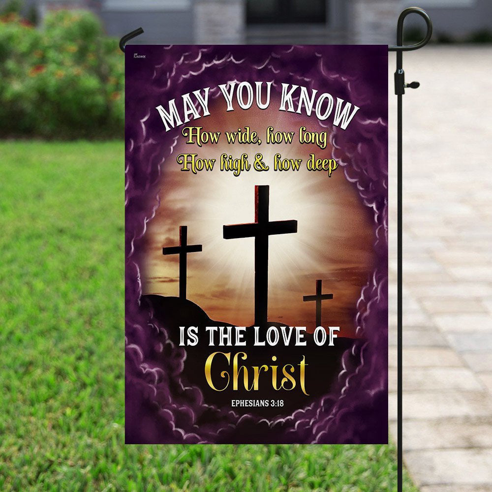 Christian Garden Flags, May You Know How Deep Is The Love Of Christ Flag, Christian House Flags, Christian Cross Flag, Faith Flag, easychoo.com