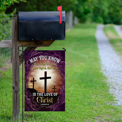 Christian Garden Flags, May You Know How Deep Is The Love Of Christ Flag, Christian House Flags, Christian Cross Flag, Faith Flag, easychoo.com