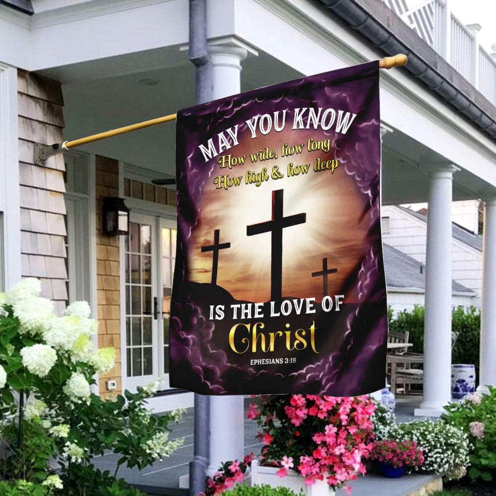 Christian Garden Flags, May You Know How Deep Is The Love Of Christ Flag, Christian House Flags, Christian Cross Flag, Faith Flag, easychoo.com