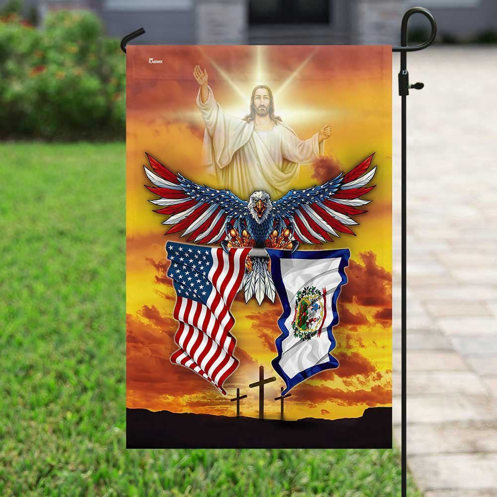 Christian Garden Flags, West Virginia State One Nation Under God Flag, Christian House Flags, Christian Cross Flag, Faith Flag, easychoo.com