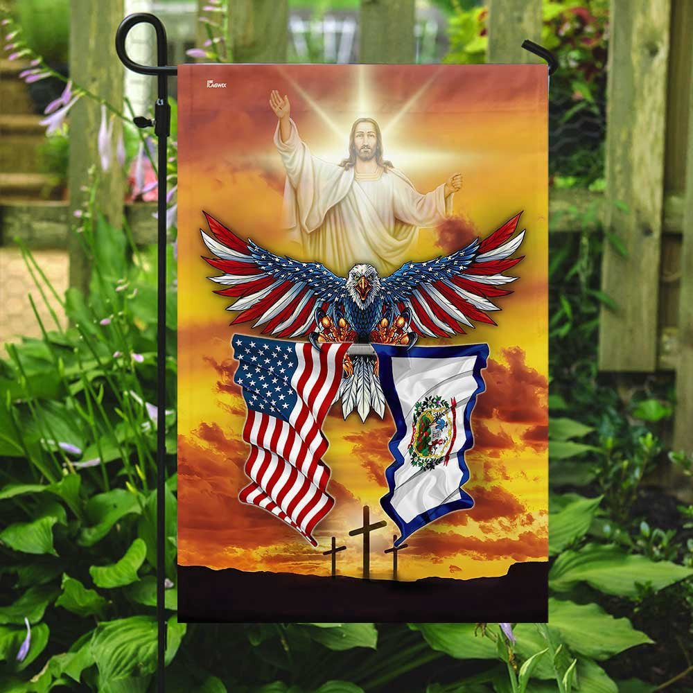 Christian Garden Flags, West Virginia State One Nation Under God Flag, Christian House Flags, Christian Cross Flag, Faith Flag, easychoo.com