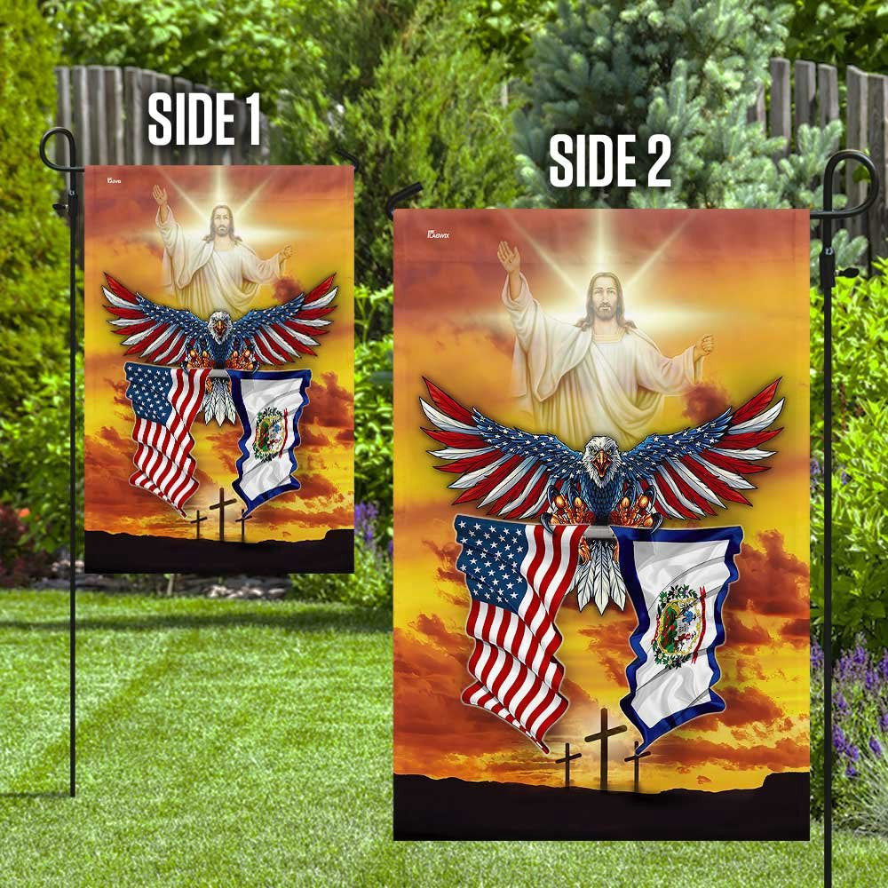 Christian Garden Flags, West Virginia State One Nation Under God Flag, Christian House Flags, Christian Cross Flag, Faith Flag, easychoo.com