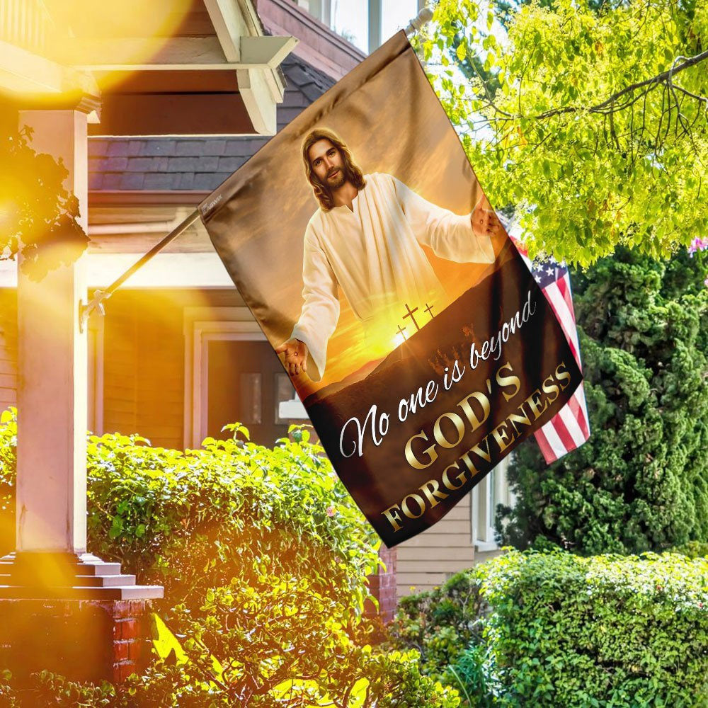 Christian Garden Flags, No One Is Beyond God's Forgiveness Flag, Christian House Flags, Christian Cross Flag, Faith Flag, easychoo.com