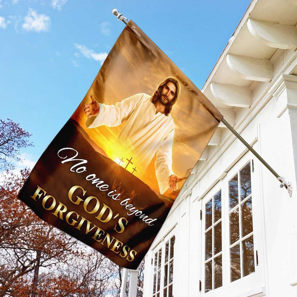 Christian Garden Flags, No One Is Beyond God's Forgiveness Flag, Christian House Flags, Christian Cross Flag, Faith Flag, easychoo.com