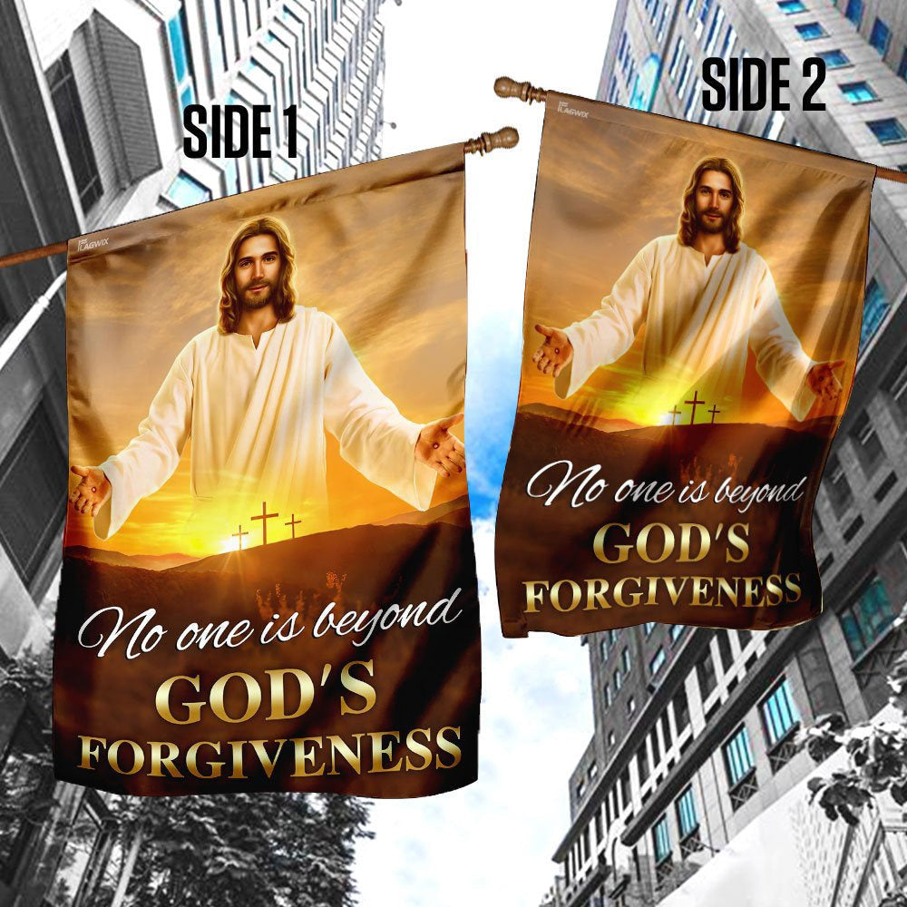 Christian Garden Flags, No One Is Beyond God's Forgiveness Flag, Christian House Flags, Christian Cross Flag, Faith Flag, easychoo.com