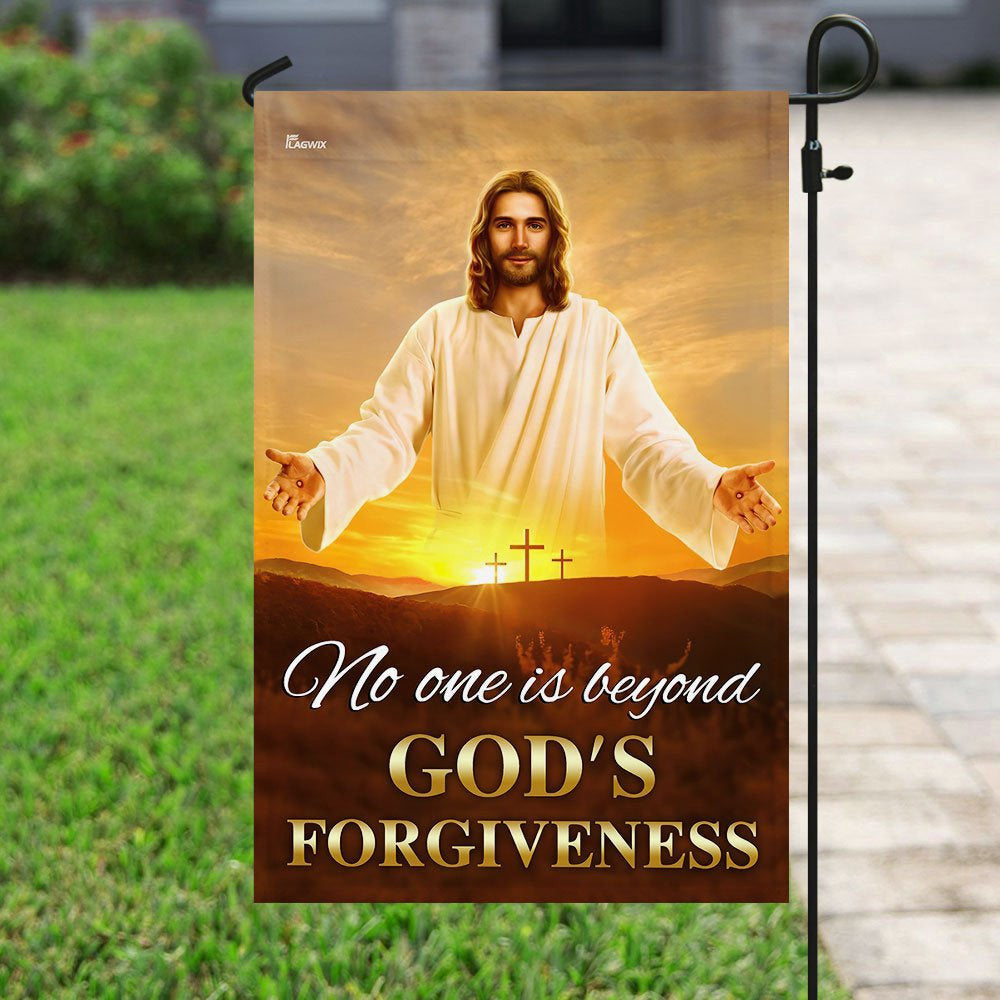 Christian Garden Flags, No One Is Beyond God's Forgiveness Flag, Christian House Flags, Christian Cross Flag, Faith Flag, easychoo.com