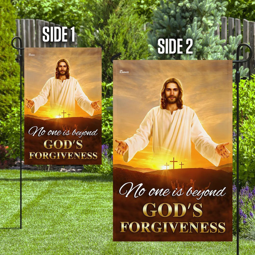 Christian Garden Flags, No One Is Beyond God's Forgiveness Flag, Christian House Flags, Christian Cross Flag, Faith Flag, easychoo.com