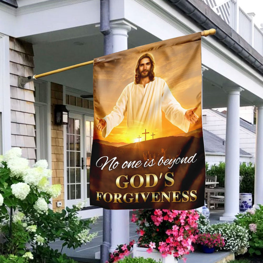Christian Garden Flags, No One Is Beyond God's Forgiveness Flag, Christian House Flags, Christian Cross Flag, Faith Flag, easychoo.com