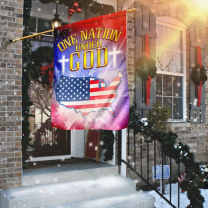 Christian Garden Flags, One Nation Under God Love American Flag, Christian House Flags, Christian Cross Flag, Faith Flag, easychoo.com