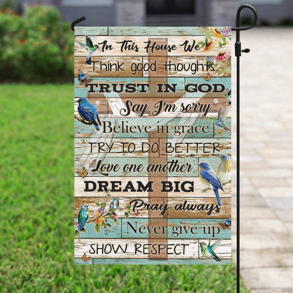 Christian Garden Flags, We Trust In God Flag, Christian House Flags, Christian Cross Flag, Faith Flag, easychoo.com