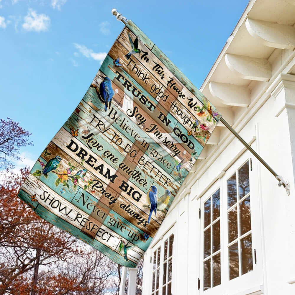 Christian Garden Flags, We Trust In God Flag, Christian House Flags, Christian Cross Flag, Faith Flag, easychoo.com