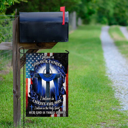 Christian Garden Flags, Our God Is Three In One Flag, Christian House Flags, Christian Cross Flag, Faith Flag, easychoo.com