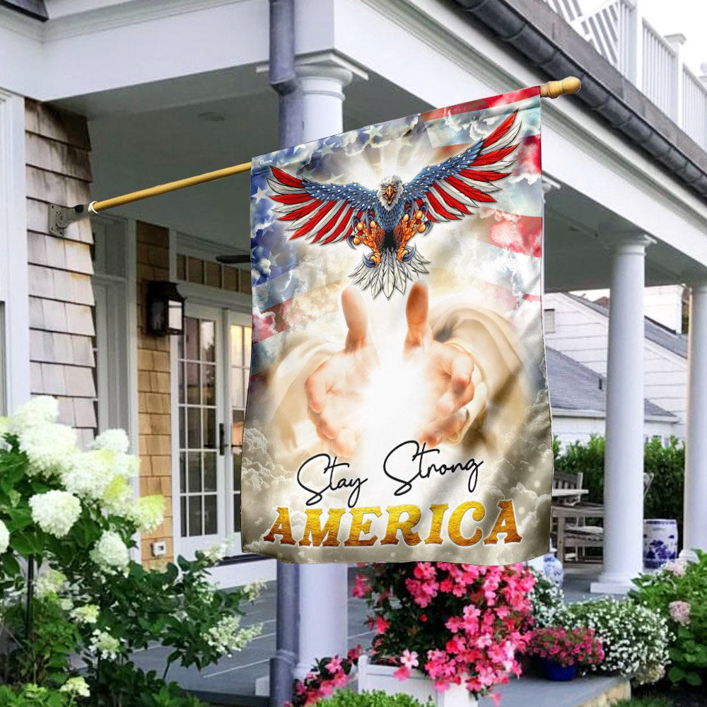 Christian Garden Flags, Stay Strong America, God's Nation Flag, Christian House Flags, Christian Cross Flag, Faith Flag, easychoo.com