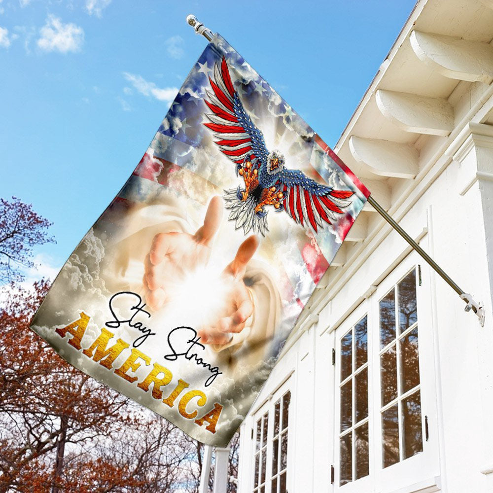 Christian Garden Flags, Stay Strong America, God's Nation Flag, Christian House Flags, Christian Cross Flag, Faith Flag, easychoo.com