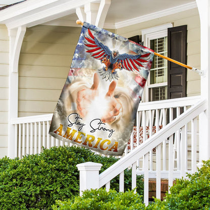 Christian Garden Flags, Stay Strong America, God's Nation Flag, Christian House Flags, Christian Cross Flag, Faith Flag, easychoo.com